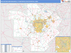 San Antonio-New Braunfels Metro Area Digital Map Basic Style